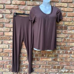 AMOENA MATCHING 2 PIECE SLEEP LOUNGE SET BRA SHORT SLEEVE PANTS NWOT NIGHTSET